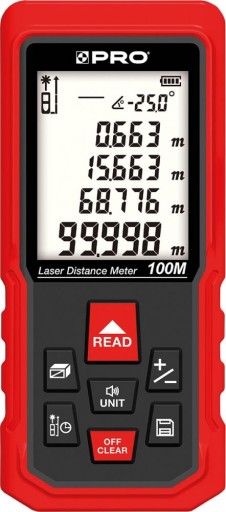 Dalmierz laserowy PRO DL-100X miernik cyfrowy 100m