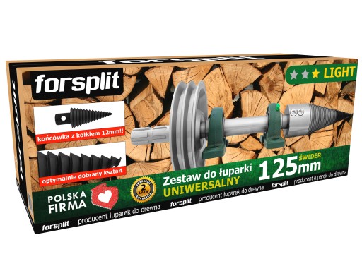 ŁUPARKA ŚWIDROWA ZWK2U / ŚWIDER DO DREWNA 125 mm - ZESTAW WOM z kołem