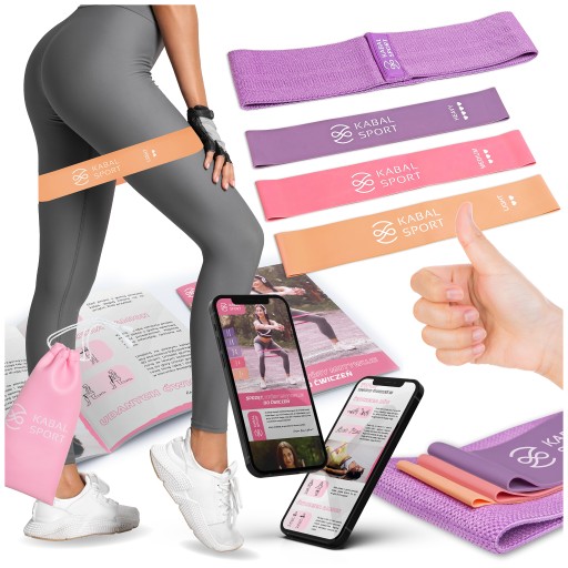 Zestaw gum mix mini band do ćwiczeń seksownych nóg pośladków x4 HIP lateks