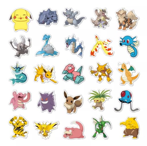 POKEMONY MIX NAKLEJKI STICKERBOMB TOP WLEPY 100szt