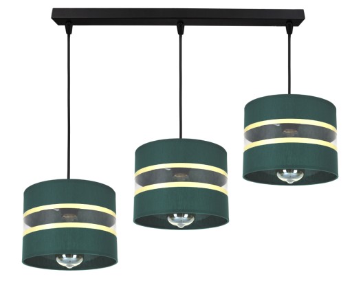 LAMPA WISZĄCA ŻYRANDOL PLAFON ZIELONY + ZŁOTO LED