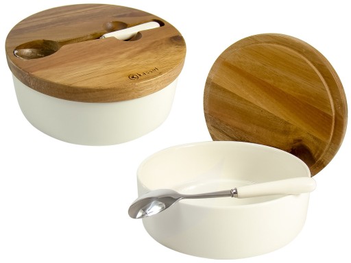 CUKIERNICZKA PORCELANOWA POJEMNIK + ŁYŻKA POKRYWKA