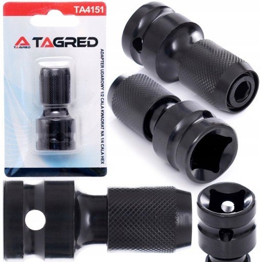 ADAPTER KLUCZY UDAROWYCH PRZEJŚCIÓWKA 1/2 1/4 HEX