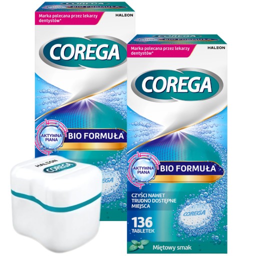 Corega Tabs Bio Formula 4w1 136 Tabletek x2 + GRATIS ETUI