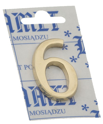 MOSIĘŻNA CYFRA 6 NUMER NA DRZWI SAMOPRZYLEPNA 5 cm