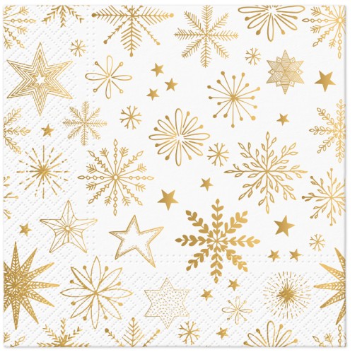 Serwetki z bibuły SHINY SNOWFLAKES 33x33 ŚWIĘTA