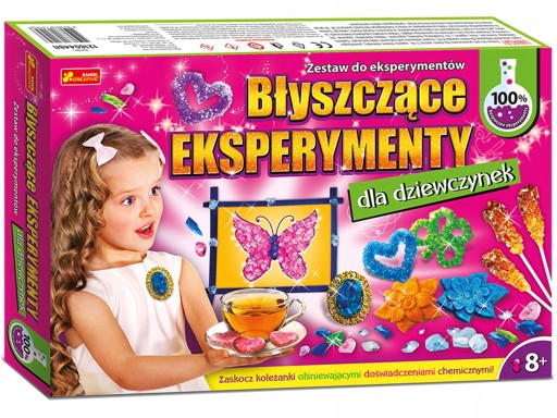 BŁYSZCZĄCE EKSPERYMENTY DLA DZIEWCZYNEK KRYSZTAŁY PREZENT DLA 8 9 10 LATKI