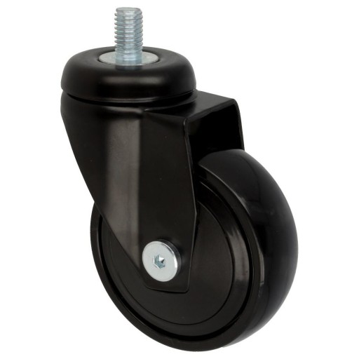 Kółko meblowe czarne 75mm gwint M10x16 PREMIUM