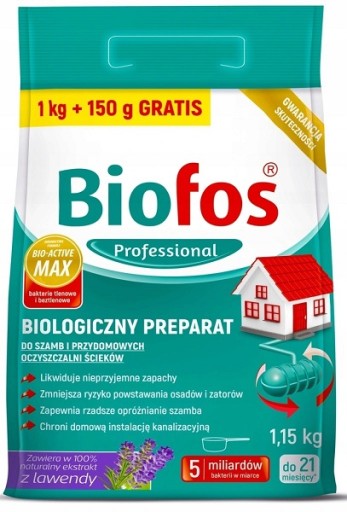 BIOFOS BAKTERIE do SZAMB i OCZYSZCZALNI 1kg+150g