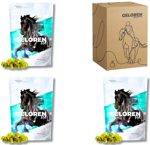 GELOREN HA DLA KONI - smak jabłkowy - 3 x saszetka 450g - 180 szt