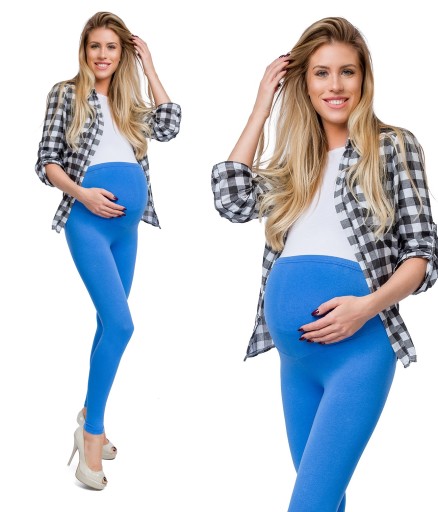 LEGGINSY CIĄŻOWE bawełniane getry z panelem ciążowym XXL/44