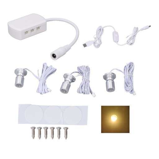 REFLEKTORY MINI LED DO SZAFKI DO EKSPOZYCJI BIŻUTE, akumulatorowe