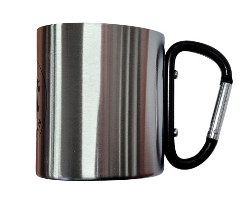 Metalowy kubek kempingowy turystyczny z karabińczykiem termiczny 200 ml