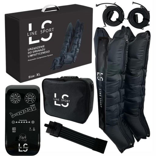 URZĄDZENIE DRENAŻ LIMFATYCZNY MASAŻER NÓG PRESOTERAPIA ZESTAW LINE SPORT XL