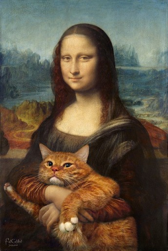 Mona Lisa Zwierzęcy kot na płótnie