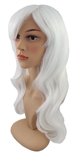 COSPLAY PERUKA 70 CM DŁUGA ANIME MANGA BIAŁA
