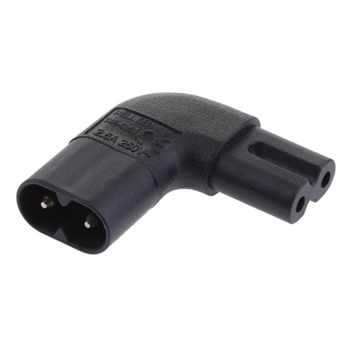Konwerter kąta adaptera IEC320 C7 na C8 90