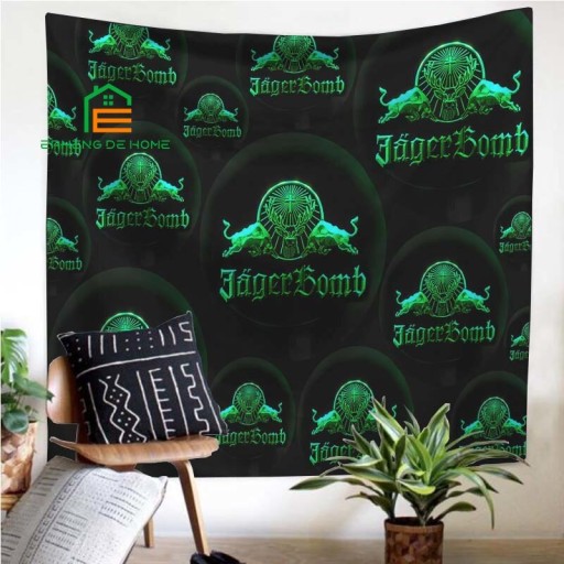 GOBELIN Jagermeister Deer Logo Pattern Tapestry De