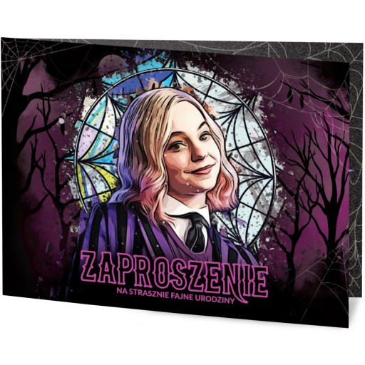 Zaproszenia na Urodziny WEDNESDAY - ENID z kopertą