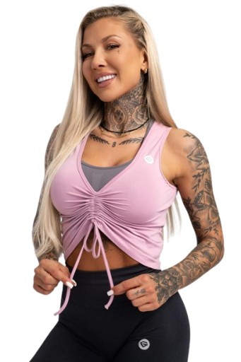 GYM GLAMOUR TANK TOP ŚCIĄGANY KOSZULKA PINK r. M