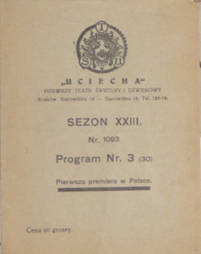 KINO UCIECHA Program Nr 5 Sezon XXIII Nr.1093