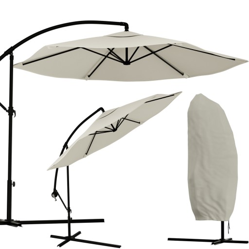 PARASOL OGRODOWY SOLIDNY SKŁADANY Z WYSIĘGNIKIEM 300cm + POKROWIEC GRATIS