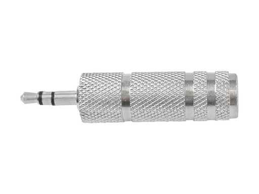Przejściówka jack 3,5mm - jack 6,3mm stereo metal