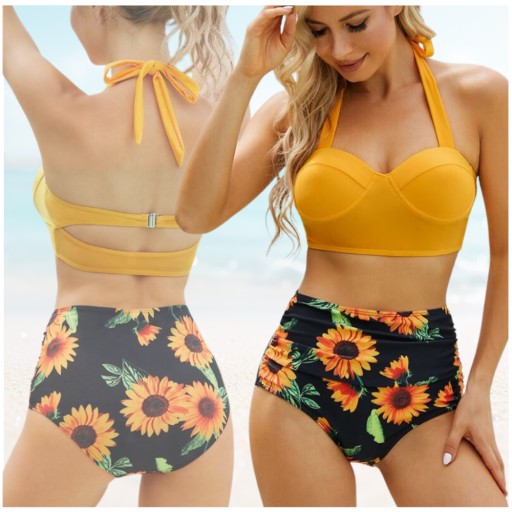 KOSTIUM KĄPIELOWY DWUCZĘŚCIOWY XXL BIKINI KWIATY