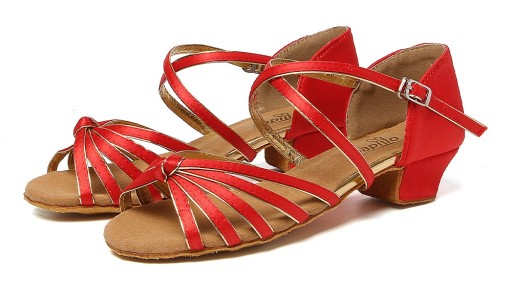 BUTY DO TAŃCA TANECZNE LATINO SALSA 3cm CZERWONE