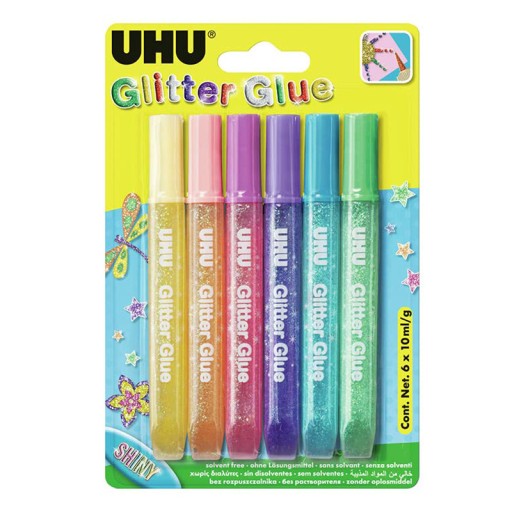 Brokat w kleju Shiny - UHU - 6 kolorów x 10 ml