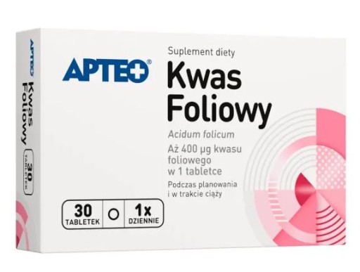 FOLICUM ACIDUM KWAS FOLIOWY 30 tabletek 400 mcg