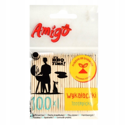 Amigo Wykałaczki Drewniane 100szt
