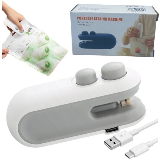2w1 MINI BEZPRZEWODOWA RĘCZNA ZGRZEWARKA DO FOLII USB PAKOWARKA ŻYWNOŚĆI