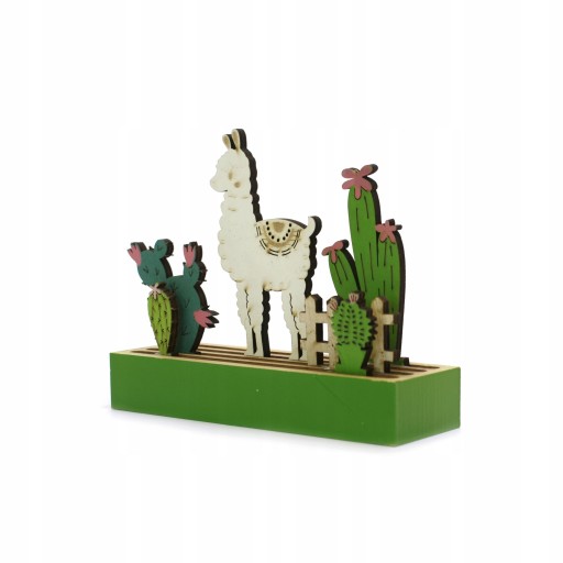 FIGURKA DREWNIANA lama alpaka 11cm