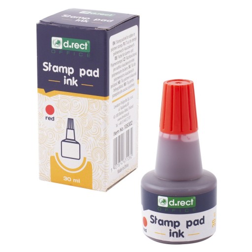 Tusz do pieczątek stempli poduszek czerwony 30ml