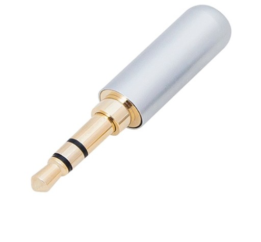 Wtyk mini mały Jack 3,5 STEREO srebrny SLIM (2971)