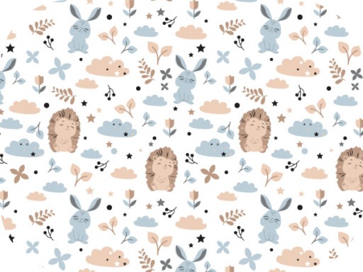 Pielucha Flanelowa 80x80 Królik Niebieski