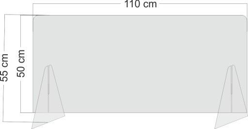 Pleksa osłona na ladę 110x50/55 pleksi 3mm