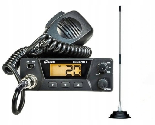 ZESTAW RADIO CB M-TECH LEGEND I + ANTENA MAGNETYCZNA 45cm + WTYK