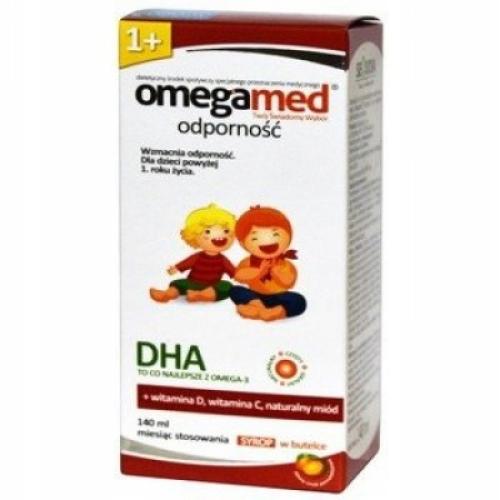 OMEGAMED ODPORNOŚĆ 1+ SYROP W BUTELCE 140 ML OD 1 ROKU ŻYCIA LIPIEC