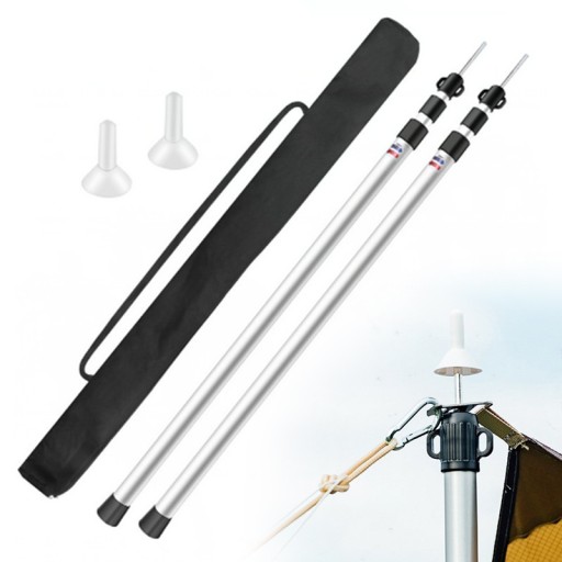 PRĘTY ALUMINIOWY TELESKOPOWY STELAŻ DO NAMIOTU BLOKADA 90CM-230CM 2 SZT.