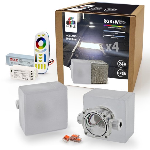 4x Kostka Brukowa LED LedBruk 24V 10x10cm RGBW BZ