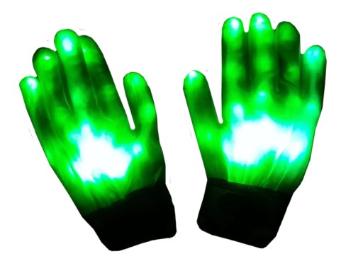 RĘKAWICZKI LED ŚWIECĄCE LEDOWE NEON HALOWEN KLUB