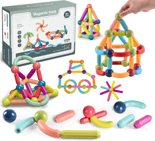 KLOCKI MAGNETYCZNE PATYCZKI Magnetic Sticks 40 elementów
