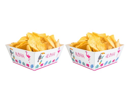 Pudełka na chipsy i łakocie Aloha Hawaje 4szt