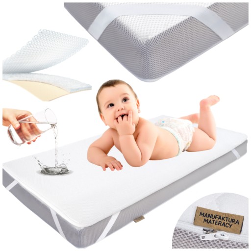 Ochraniacz na materac 120x60 WODOODPORNY ODDYCHA Pokrowiec 120x60 +PORADNIK