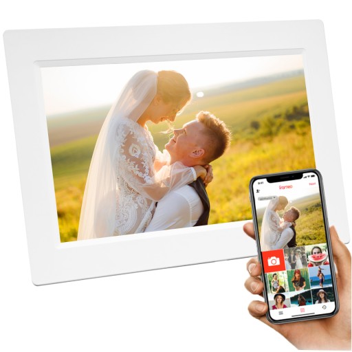 CYFROWA fotoramka prezent ślubny pamiątka ślubu RAMKA na ZDJĘCIA FILMY