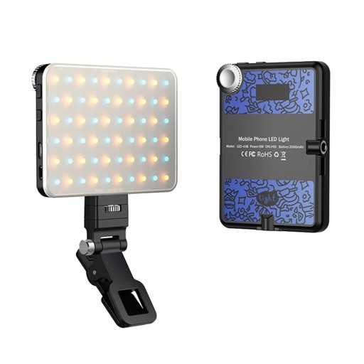 Portable dual color temperature fill lamp, 5W/blue