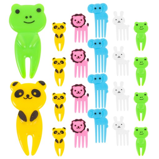 WIDELEC DO OWOCÓW CARTOON ANIMAL ZASTAWA STOŁOWA DLA DZIECI WIDELEC DESEROWY 20 SZT.