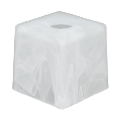 KLOSZ SZKLANY BIAŁY ALABASTER KWADRAT 8X8